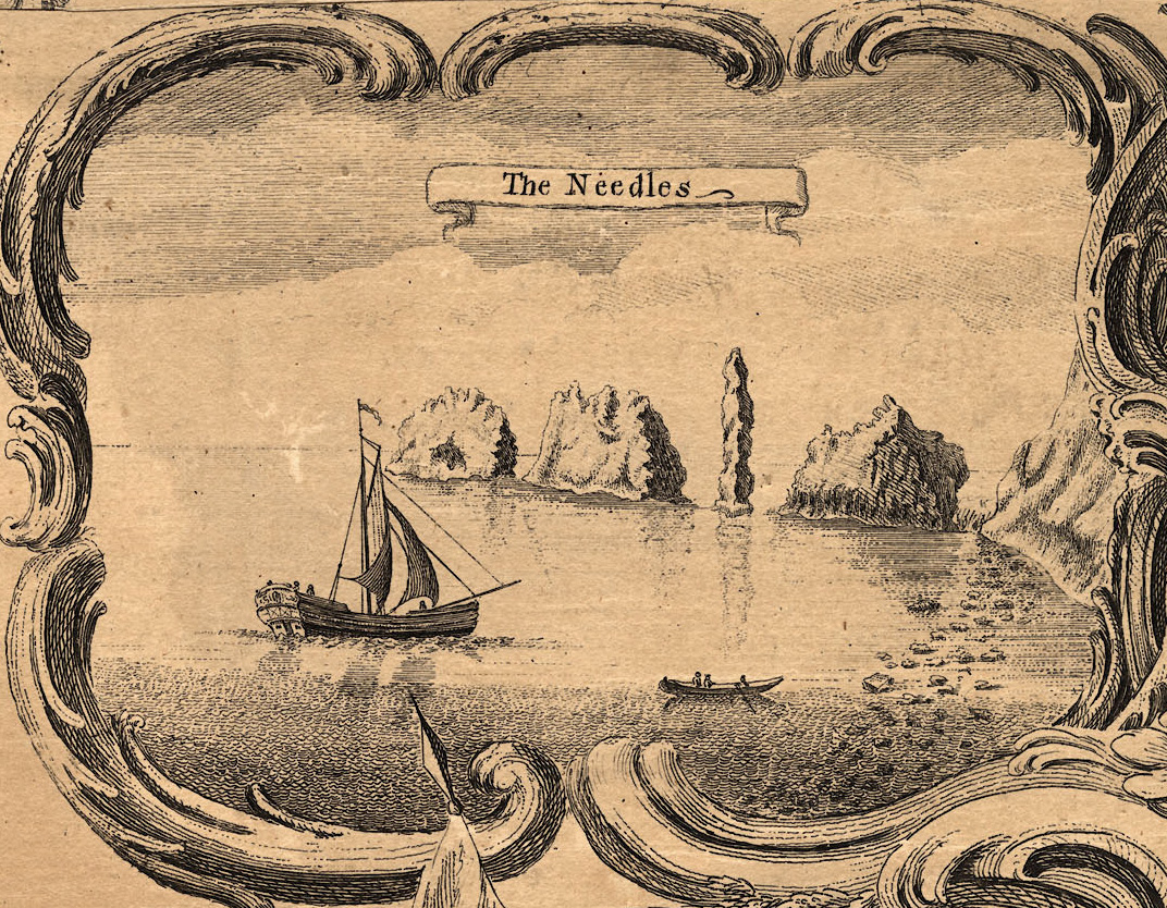 'The Needles', Taylor's map of Hampshire, 1759